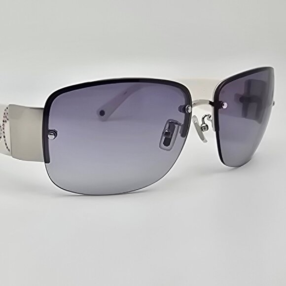 Coach Charlee S342 White Rhinestone Frame Grey Gradient Lens Sunglasses 61mm main image 9